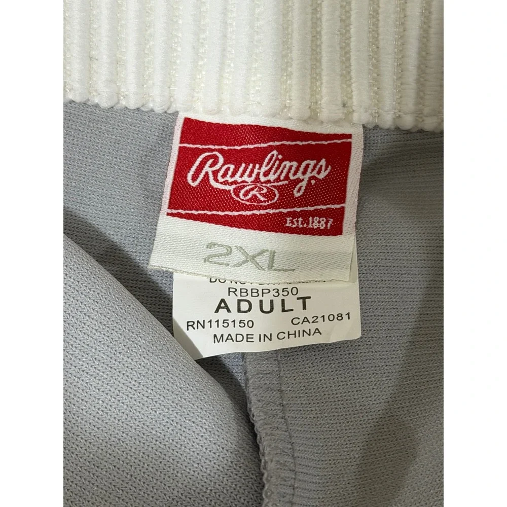Rawlings Men's Adult 2X Large Gray Baseball Softball Pants RBBP350 New With Tags